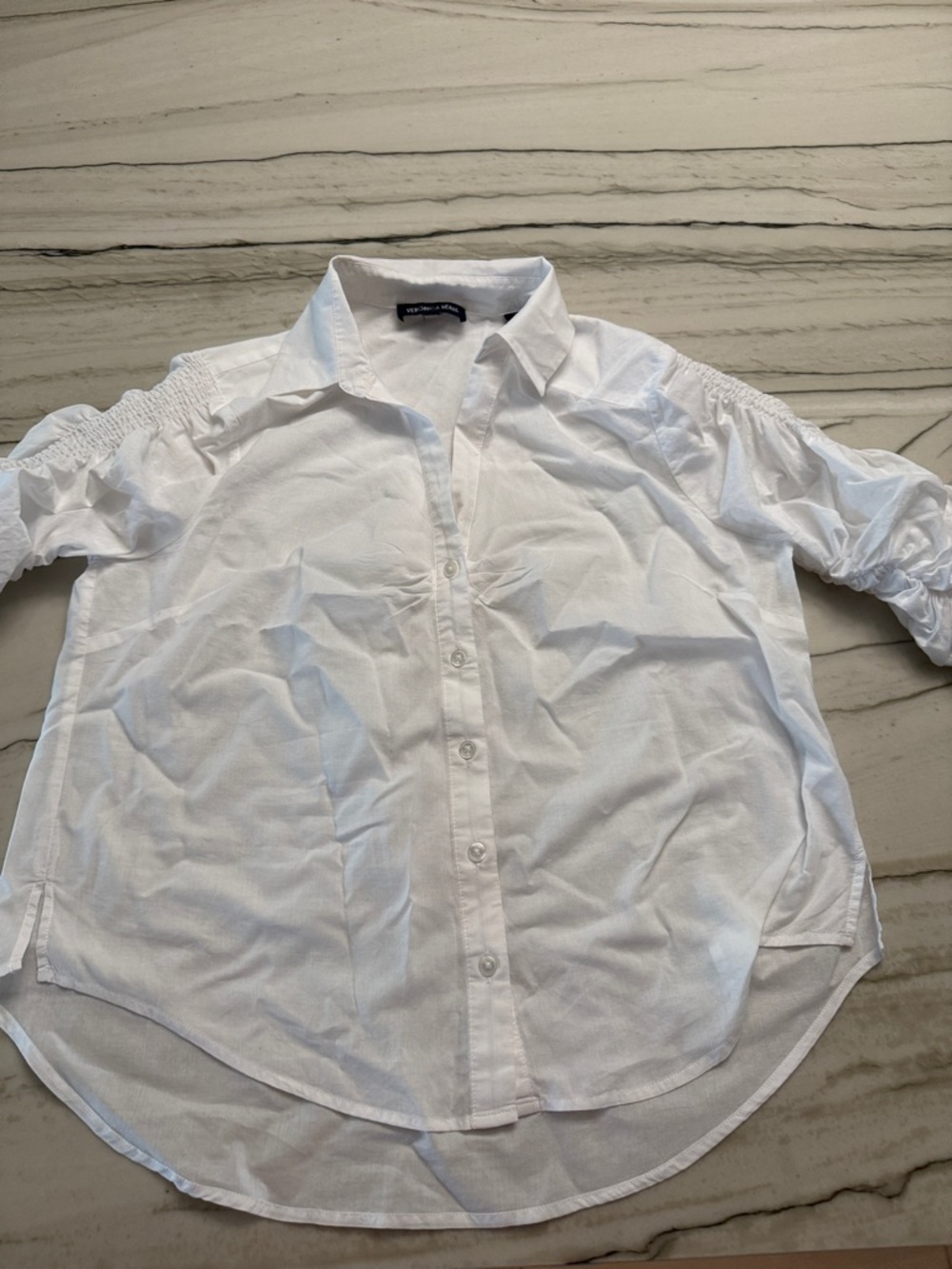 Veronica Beard White Button-Front Blouse